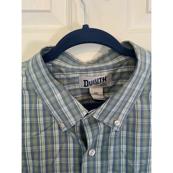 Duluth Trading Co. Green Plaid Long Sleeve Button Down Shirt Men's 2XL - Picture 4 of 9